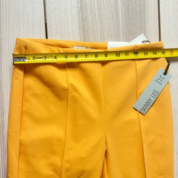 Rachel Zoe hi rise slim leg Vibrant Yellow Pants women size 8.